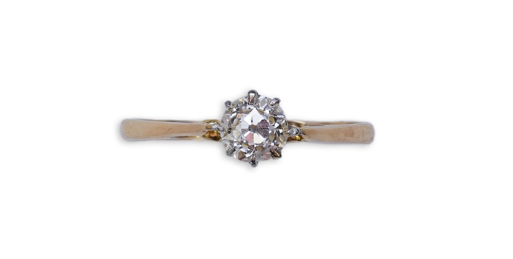 A diamond solitaire ring, early 20th century